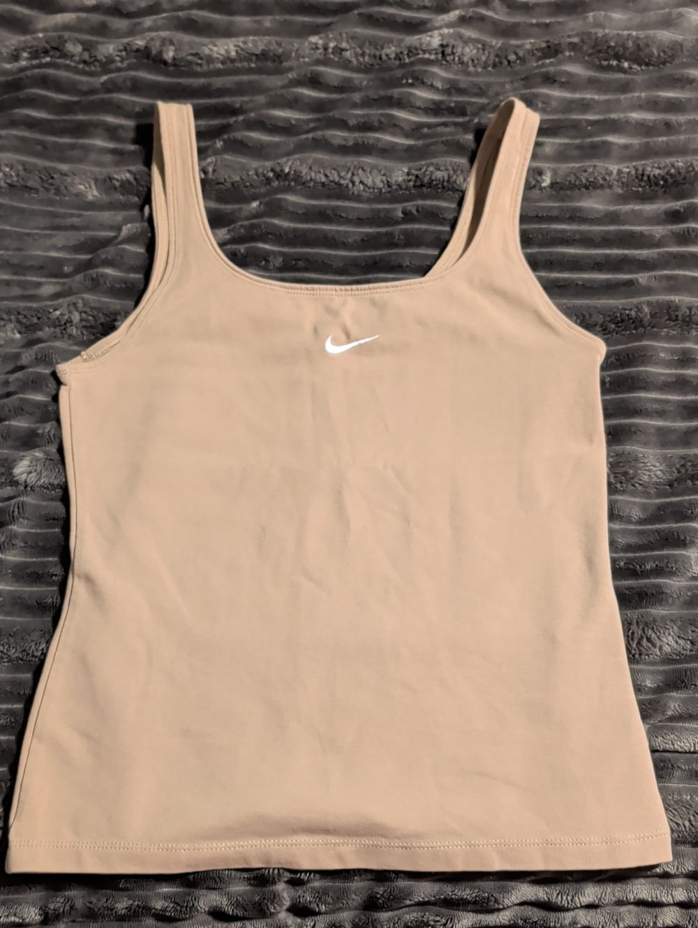 Nike Women's Nude Tank Top with White Swoosh